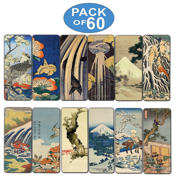 Creanoso Katsushika Hokusai Bookmarks - Landscape Woodblock Print (60-Pack) ÃƒÆ’Ã‚Â¢ÃƒÂ¢Ã¢â‚¬Å¡Ã‚Â¬ÃƒÂ¢Ã¢â€šÂ¬Ã…â€œ Inspirational Japan Art Impressions Bookmarker Cards ÃƒÆ’Ã‚Â¢ÃƒÂ¢Ã¢â‚¬Å¡Ã‚Â¬ÃƒÂ¢Ã¢â€šÂ¬Ã…â€œ Premium Gift Collection for Men & Women, Teens