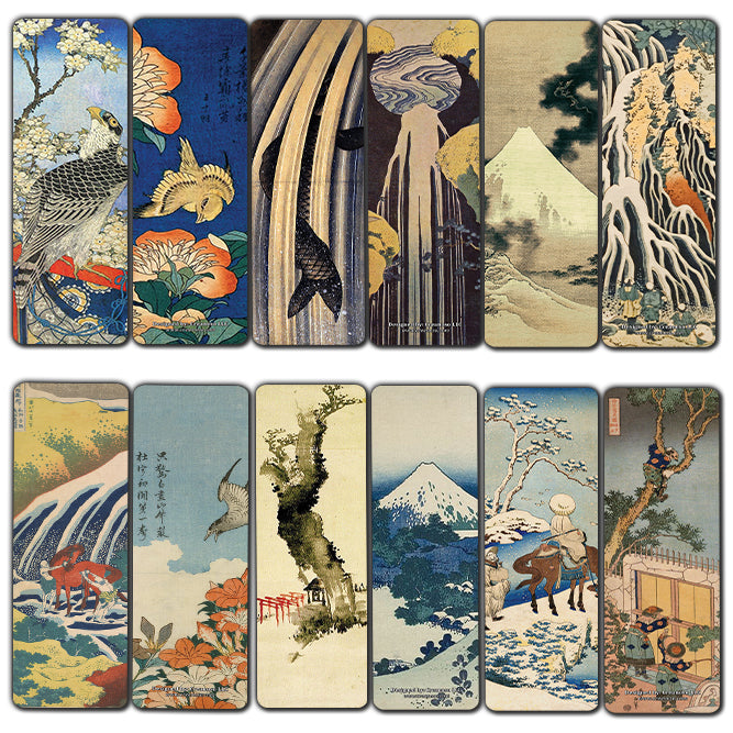 Creanoso Katsushika Hokusai Bookmarks (30-Pack) - Landscape Woodblock Print Stocking Stuffers Gift for Men & Women, Teens - Unique Bookmark Collection ÃƒÂ¢Ã¢â€šÂ¬Ã¢â‚¬Å“ Inspiring Japan Art Impressions Page Binder