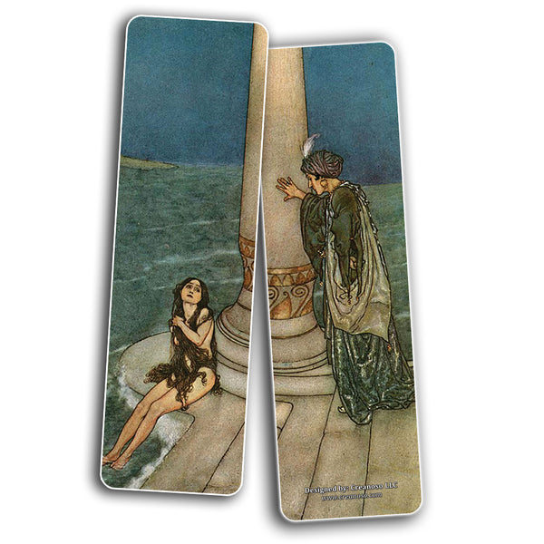 Creanoso Fairy Tales Edmund Dulac Bookmarks (30-Pack) - Landscape Woodblock Print Stocking Stuffers Gift for Men & Women, Teens - Unique Bookmark Collection ÃƒÂ¢Ã¢â€šÂ¬Ã¢â‚¬Å“ Inspiring Art Impressions Book Binder