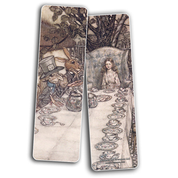 Alice in Wonderland Fairy Tales Arthur Rackham Bookmarks Cards (60-Pack) ÃƒÂ¢Ã¢â€šÂ¬Ã¢â‚¬Å“ Book Club Gift Collection for Men Women Teens Kids ÃƒÂ¢Ã¢â€šÂ¬Ã¢â‚¬Å“ Page Clipper Classroom Incentive Party Favors Teachers Rewards