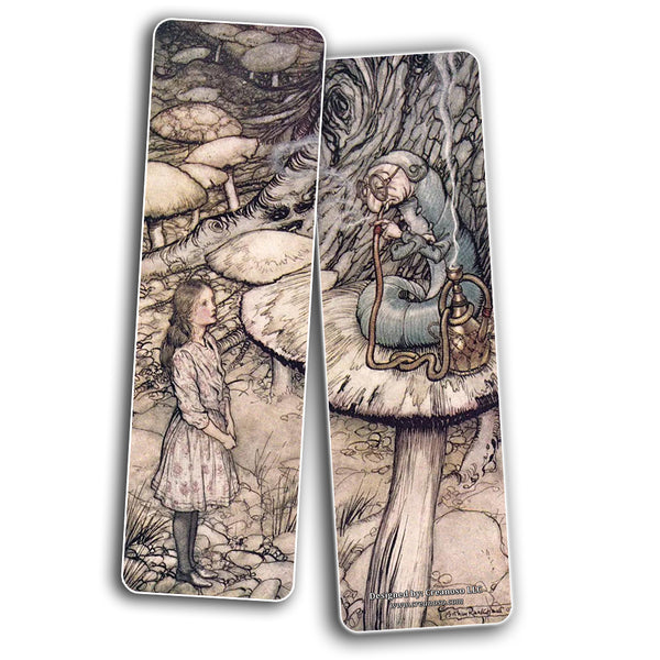 Alice in Wonderland Fairy Tales Arthur Rackham Bookmarks Cards (30-Pack) - Stocking Stuffers for Women Her, Girls, Kids - Birthday Mad Hatter Tea Party Supplies