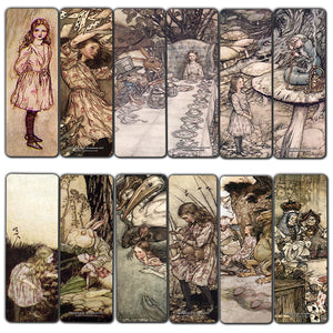 Alice in Wonderland Fairy Tales Arthur Rackham Bookmarks Cards (60-Pack) ÃƒÂ¢Ã¢â€šÂ¬Ã¢â‚¬Å“ Book Club Gift Collection for Men Women Teens Kids ÃƒÂ¢Ã¢â€šÂ¬Ã¢â‚¬Å“ Page Clipper Classroom Incentive Party Favors Teachers Rewards