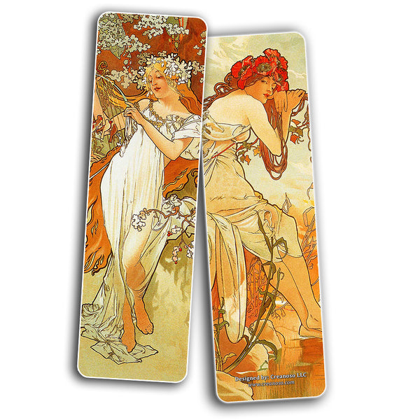 Creanoso Vintage Cards - Alphonse Mucha Art Nouveau (60-Pack) ÃƒÆ’Ã‚Â¢ÃƒÂ¢Ã¢â‚¬Å¡Ã‚Â¬ÃƒÂ¢Ã¢â€šÂ¬Ã…â€œ Inspirational Art Impressions Bookmarker Cards ÃƒÆ’Ã‚Â¢ÃƒÂ¢Ã¢â‚¬Å¡Ã‚Â¬ÃƒÂ¢Ã¢â€šÂ¬Ã…â€œ Premium Gift Collection for Men & Women, Teens ÃƒÆ’Ã‚Â¢ÃƒÂ¢Ã¢â‚¬Å¡