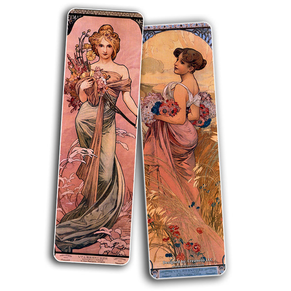Creanoso Vintage Cards - Alphonse Mucha Art Nouveau (60-Pack) ÃƒÆ’Ã‚Â¢ÃƒÂ¢Ã¢â‚¬Å¡Ã‚Â¬ÃƒÂ¢Ã¢â€šÂ¬Ã…â€œ Inspirational Art Impressions Bookmarker Cards ÃƒÆ’Ã‚Â¢ÃƒÂ¢Ã¢â‚¬Å¡Ã‚Â¬ÃƒÂ¢Ã¢â€šÂ¬Ã…â€œ Premium Gift Collection for Men & Women, Teens ÃƒÆ’Ã‚Â¢ÃƒÂ¢Ã¢â‚¬Å¡