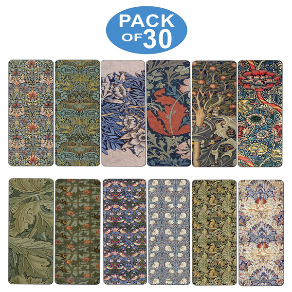 Creanoso Vintage Cards - William Morris Bookmark Cards (30-Pack) - Stocking Stuffers Gift for Bookworms, Men & Women, Teens - Unique Bookmark Collection ÃƒÂ¢Ã¢â€šÂ¬Ã¢â‚¬Å“ Cool Art Impressions Book Binder ÃƒÂ¢Ã¢â€šÂ¬Ã¢â‚¬Å“ Page Clip
