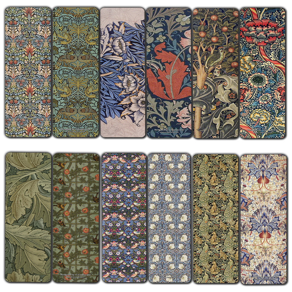 Creanoso Vintage Cards - William Morris Bookmark Cards (30-Pack) - Stocking Stuffers Gift for Bookworms, Men & Women, Teens - Unique Bookmark Collection ÃƒÂ¢Ã¢â€šÂ¬Ã¢â‚¬Å“ Cool Art Impressions Book Binder ÃƒÂ¢Ã¢â€šÂ¬Ã¢â‚¬Å“ Page Clip