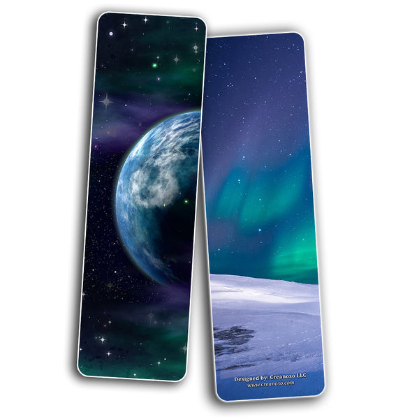 Creanoso Galaxy Bookmarks  Awesome Bookmarks for Men, Women, Teens  Premium Planetary Learning Educational Bookmarkers  Cool Unique Science Gifts for Bookworms, Bibliophiles