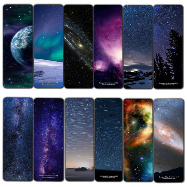 Creanoso Galaxy Bookmarks  Awesome Bookmarks for Men, Women, Teens  Premium Planetary Learning Educational Bookmarkers  Cool Unique Science Gifts for Bookworms, Bibliophiles