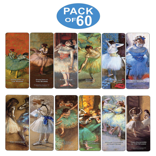 Creanoso Ballet Dancers Bookmarks  Unique Art Impressions Design  Awesome Bookmarks for Men, Women, Teens  Six Assorted Bookmarks Designs  Cool Art Paints
