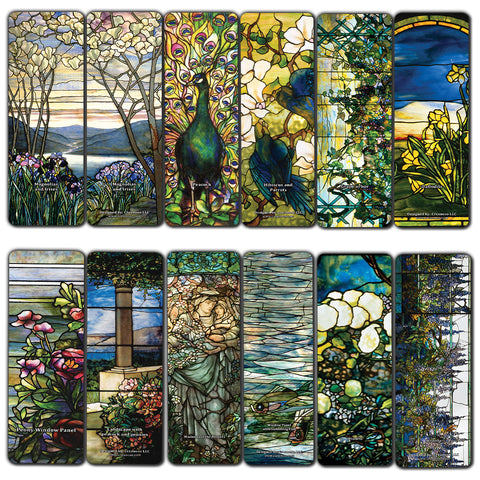 Creanoso Tiffany Bookmarks  Unique Art Impressions Design  Awesome Bookmarks for Bookworms, Men, Women  Six Assorted Bookmarks Designs  Cool Art Paints  Page Book Clipping Wall Decal