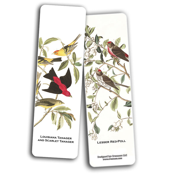 Creanoso Bird Bookmarks  John James Audubon  Unique Art Print Design  Awesome Bookmarks for Bookworms, Men, Women  Six Assorted Bookmarks Designs  Page Book Clipping Wall Decal