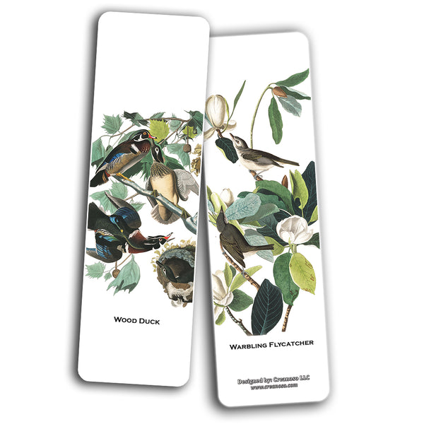 Creanoso John James Audubon - Bird Bookmarks (30-Pack) - Unique Art Impressions Book Binder - Stocking Stuffers Gift for Bookworms, Men & Women, Teens ÃƒÂ¢Ã¢â€šÂ¬Ã¢â‚¬Å“ Inspiring Drawings Page Clip - Cool Rewards