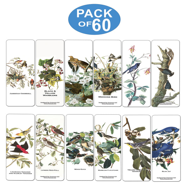 Creanoso Bird Bookmarks  John James Audubon  Unique Art Print Design  Awesome Bookmarks for Bookworms, Men, Women  Six Assorted Bookmarks Designs  Page Book Clipping Wall Decal
