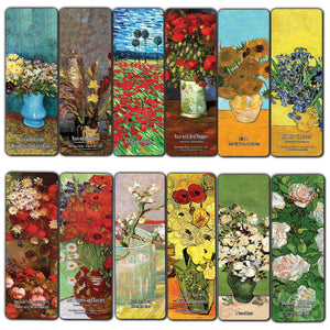 Creanoso Van Gogh Flower Painting Bookmarks  Unique Art Print Design  Awesome Bookmarks for Bookworms, Men, Women  Assorted Bookmarks Designs  Page Book Clipping Wall Decal