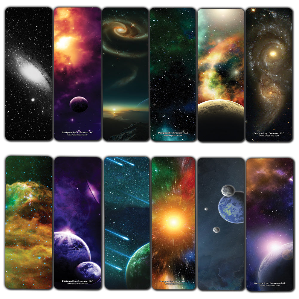 Creanoso Galaxy Bookmarks Series 2  Premium Planetary Learning Educational Bookmarkers  Awesome Bookmarks for Men, Women, Teens  Cool Unique Science Gifts for Bookworms, Bibliophiles