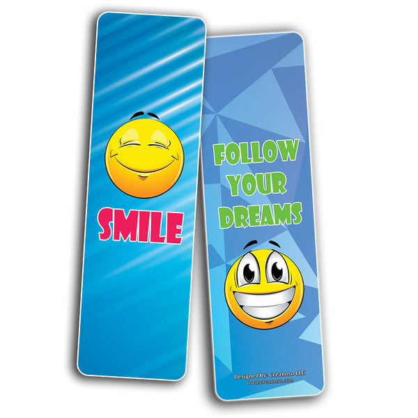 Creanoso Positive Sayings Emoji Bookmarks for Kids (30-Pack) ÃƒÂ¢Ã¢â€šÂ¬Ã¢â‚¬Å“ Six Assorted Quality Bookmarker Cards Bulk Set ÃƒÂ¢Ã¢â€šÂ¬Ã¢â‚¬Å“ Premium Gift for Kids, Boys & Girls ÃƒÂ¢Ã¢â€šÂ¬Ã¢â‚¬Å“ Stocking Stuffers Gifts for Children ÃƒÂ¢Ã¢â€šÂ¬Ã¢â‚¬Å