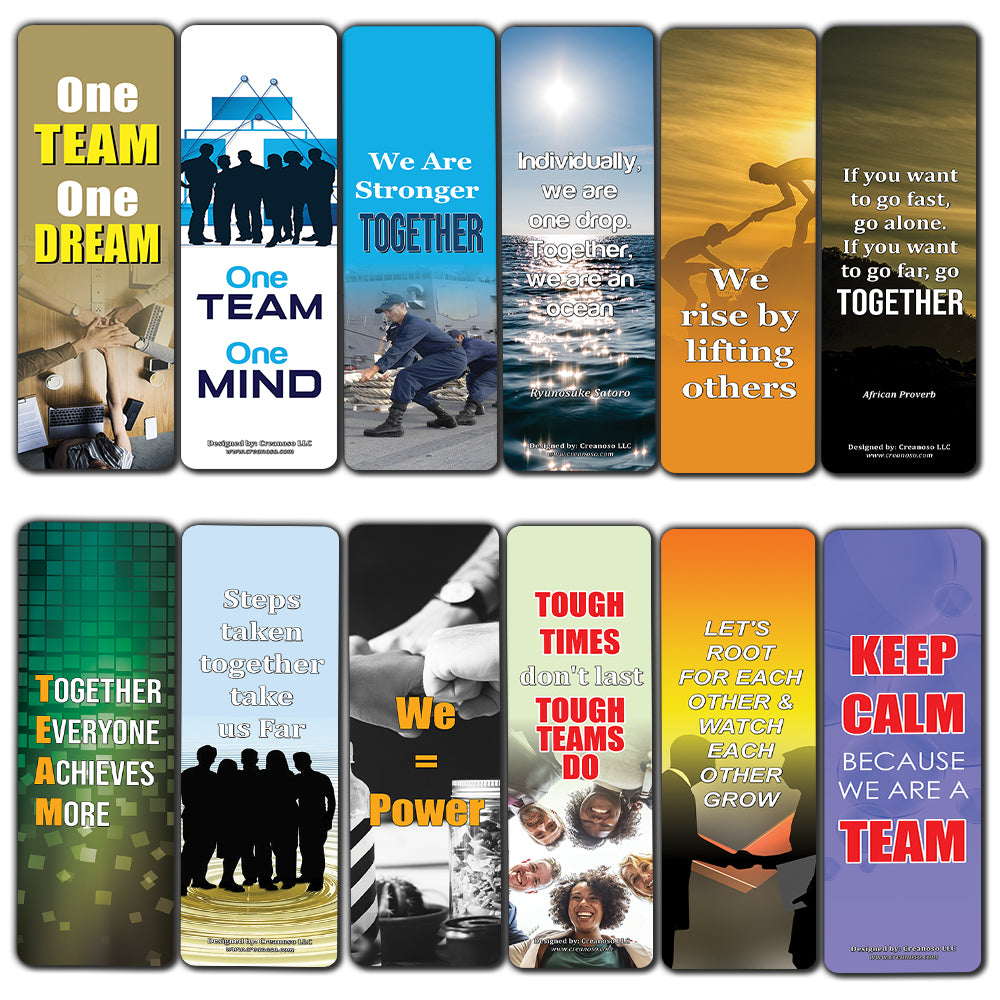 Creanoso Teamwork Bookmarks for Adults  Awesome Book Markers for Men, Women, Employees, Athletes  Premium Design Gifts for Bookworms  Business Gifts  Sport Incentives