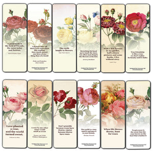 Creanoso Vintage Rose Flowers Bookmarks  Awesome Book Markers for Men, Women, Adults  Premium Design Gifts for Bookworms  Business Gifts  Bookmarker Cards for Bookworms