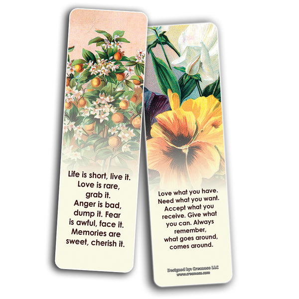 Creanoso Beautiful Floral Inspirational Sayings Bookmarks (60-Pack) ÃƒÆ’Ã‚Â¢ÃƒÂ¢Ã¢â‚¬Å¡Ã‚Â¬ÃƒÂ¢Ã¢â€šÂ¬Ã…â€œ Inspiring Inspirational Sayings Bookmarker Cards ÃƒÆ’Ã‚Â¢ÃƒÂ¢Ã¢â‚¬Å¡Ã‚Â¬ÃƒÂ¢Ã¢â€šÂ¬Ã…â€œ Premium Stocking Stuffer Gift for Men, Women, Teens, Bookw