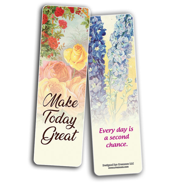 Creanoso Beautiful Floral Inspirational Sayings Bookmarks (60-Pack) ÃƒÆ’Ã‚Â¢ÃƒÂ¢Ã¢â‚¬Å¡Ã‚Â¬ÃƒÂ¢Ã¢â€šÂ¬Ã…â€œ Inspiring Inspirational Sayings Bookmarker Cards ÃƒÆ’Ã‚Â¢ÃƒÂ¢Ã¢â‚¬Å¡Ã‚Â¬ÃƒÂ¢Ã¢â€šÂ¬Ã…â€œ Premium Stocking Stuffer Gift for Men, Women, Teens, Bookw
