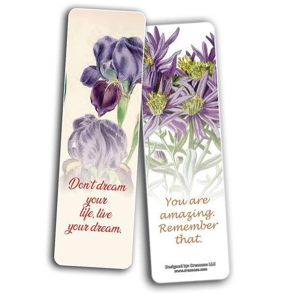 Creanoso Beautiful Floral Inspirational Sayings Bookmarks (60-Pack) ÃƒÆ’Ã‚Â¢ÃƒÂ¢Ã¢â‚¬Å¡Ã‚Â¬ÃƒÂ¢Ã¢â€šÂ¬Ã…â€œ Inspiring Inspirational Sayings Bookmarker Cards ÃƒÆ’Ã‚Â¢ÃƒÂ¢Ã¢â‚¬Å¡Ã‚Â¬ÃƒÂ¢Ã¢â€šÂ¬Ã…â€œ Premium Stocking Stuffer Gift for Men, Women, Teens, Bookw