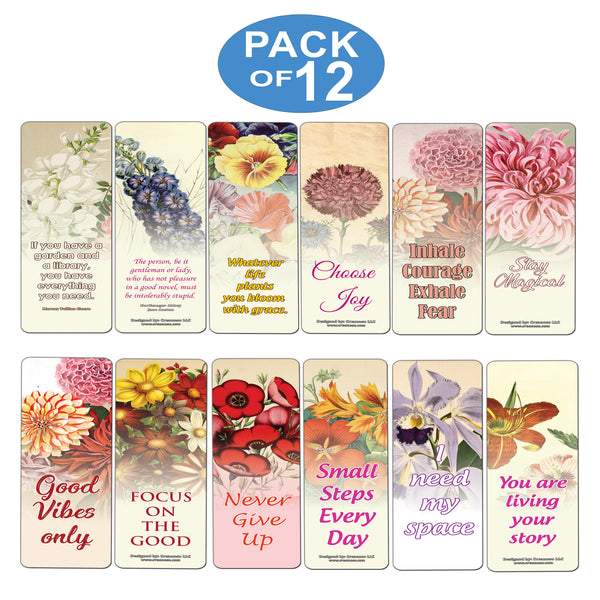 Creanoso Pretty Flower Bookmarks  Awesome Book Markers for Men, Women, Adult, Teens  Premium Design Cards for Bookworms  Awesome Book Page Clipper  Great Stocking Stuffers Gift