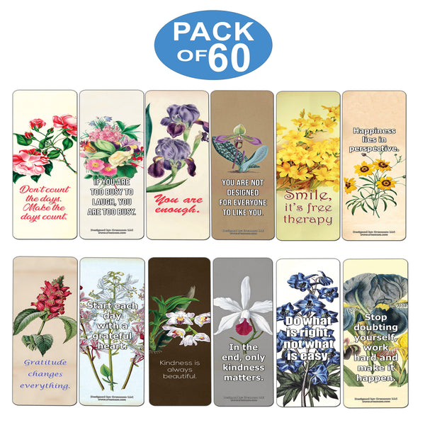 Creanoso Floral Inspirational Bookmarks  Awesome Book Markers for Men, Women, Adult, Teens  Awesome Book Page Clipper  Great Stocking Stuffers Gift for Bookworms