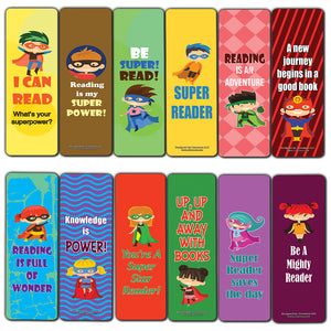Creanoso Super Bookmarks Reading Star  Inspirational Sayings Reading Bookmarker Cards  Stocking Stuffers Gift for Boys & Girls  Teacher and Classroom Rewards  School Gifts  Page Clip