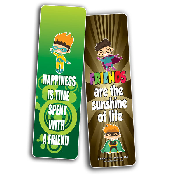 Friendship Bookmarks Cards for Kids Boys Girls (12-Pack) ÃƒÂ¢Ã¢â€šÂ¬Ã¢â‚¬Å“ Friendship Reading Bookmarker - Stocking Stuffers Gift for Children Students ÃƒÂ¢Ã¢â€šÂ¬Ã¢â‚¬Å“ School Teacher Clas sroom Rewards Incentive Party Favors