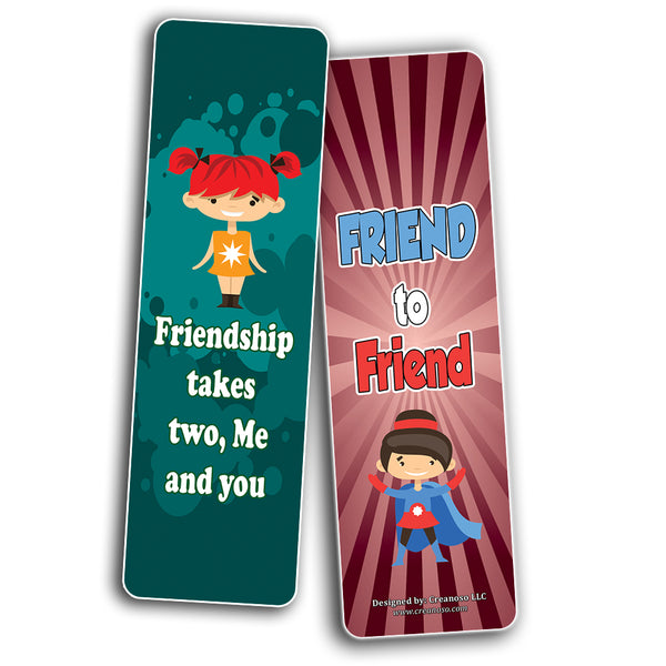 Friendship Bookmarks Cards for Kids Boys Girls (12-Pack) ÃƒÂ¢Ã¢â€šÂ¬Ã¢â‚¬Å“ Friendship Reading Bookmarker - Stocking Stuffers Gift for Children Students ÃƒÂ¢Ã¢â€šÂ¬Ã¢â‚¬Å“ School Teacher Clas sroom Rewards Incentive Party Favors