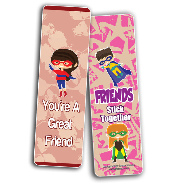 Friendship Bookmarks Cards for Kids Boys Girls (12-Pack) ÃƒÂ¢Ã¢â€šÂ¬Ã¢â‚¬Å“ Friendship Reading Bookmarker - Stocking Stuffers Gift for Children Students ÃƒÂ¢Ã¢â€šÂ¬Ã¢â‚¬Å“ School Teacher Clas sroom Rewards Incentive Party Favors