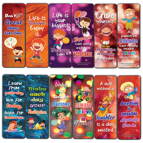 Inspirational Quotes to Live By for Kids Bookmarks (60-Pack)