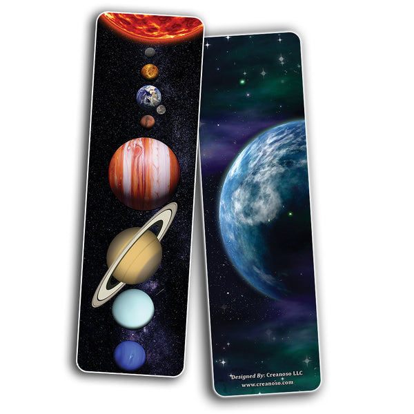 Cosmos Universe Outer Space Futuristic Bookmarks (12-Pack) â€“ Educational Learning Book Page Clippers
