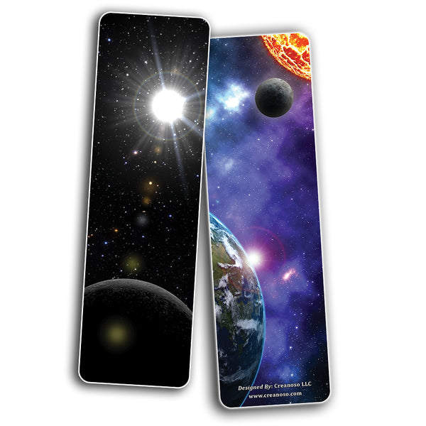 Cosmos Universe Outer Space Futuristic Bookmarks (12-Pack) â€“ Educational Learning Book Page Clippers
