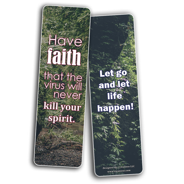 Creanoso Encouraging Positive Quotes During Pandemic Bookmarks (12-Pack) - Awesome Bookmarks Collection  Cool Gifts for Men, Inspirational Positive Sayings for Men Women Book Readers - Reading Reward
