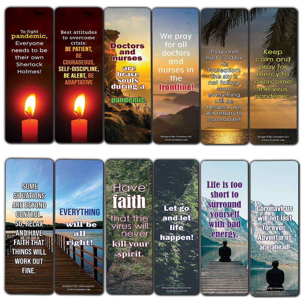 Creanoso Encouraging Positive Quotes During Pandemic Bookmarks (30-Pack) - Awesome Bookmarks Collection  Cool Gifts for Men, Women, Teens, Businessman, Executive, Managers, Leaders, Nurses, Doctors
