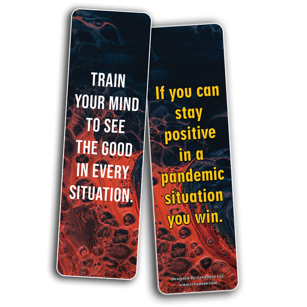 Creanoso Encouraging Positive Quotes During Pandemic Series 2 Bookmarks (60-Pack) - Awesome Bookmarks Collection  Cool Stocking Stuffers for Men Women - Gift Token Rewards Incentives for Bookworms