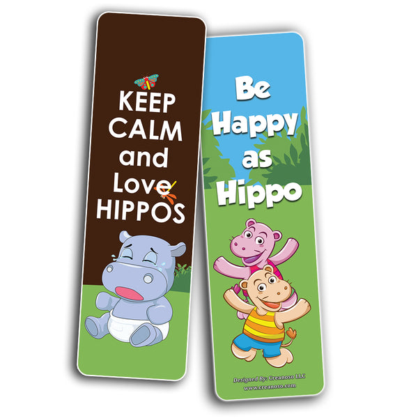 Creanoso Hippo Cute Animal Theme Bookmarks for Kids (30-Pack)  Great Stocking Stuffers Gift for Boys & Girls, Teens  Awesome Rewards Gifts Incentives  Perfect Giveaways for Children  Page Clippers