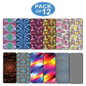 Creanoso Colorful Patterns Optical Bookmarks Series 1 (12-Pack) â€“ Premium Gifts Bookmarks for Bookworms