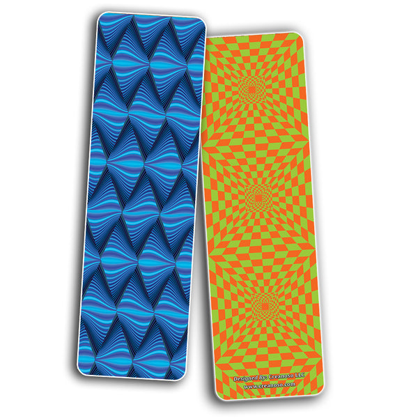 Creanoso Optical Patterns Illusion Bookmarks Series 2 (60-Pack) Ã¢â‚¬â€œ Awesome Bulk Book Markers