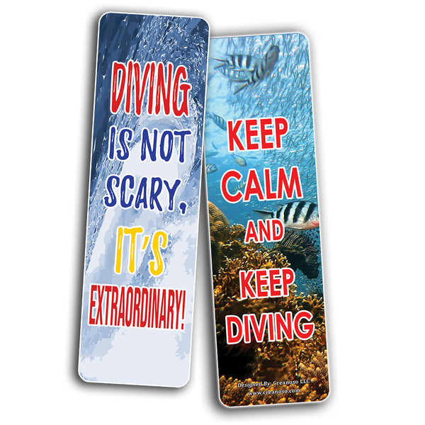 Creanoso Diving Ocean Quotes Bookmarks (12-Pack) â€“ Party Bulk Card â€“ Epic Collection Set Book Page