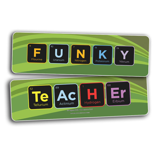 Creanoso Periodic Table Elements Words Chemistry Bookmarks (12-Pack) - Creative Elements Cards
