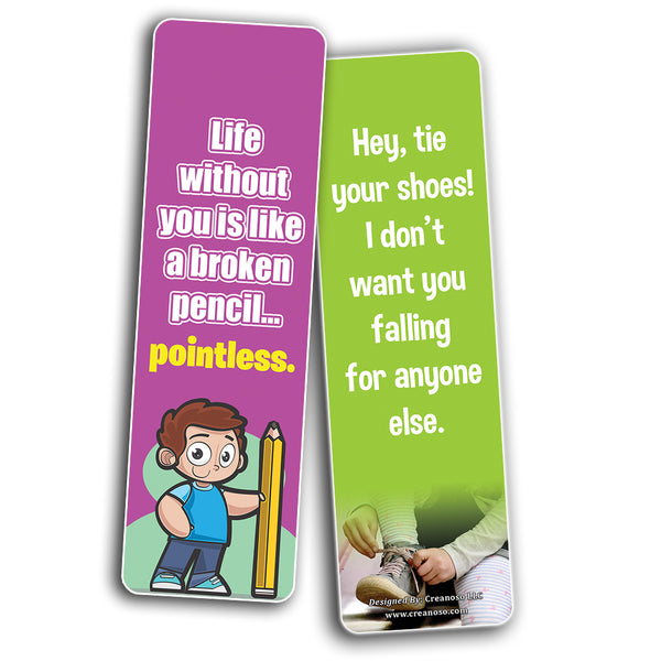 Creanoso Funny Pick Lines Bookmarks Ã¢â‚¬â€œ Humorous Jokes (60-Pack) Ã¢â‚¬â€œ Awesome Bookmarks for Men Women