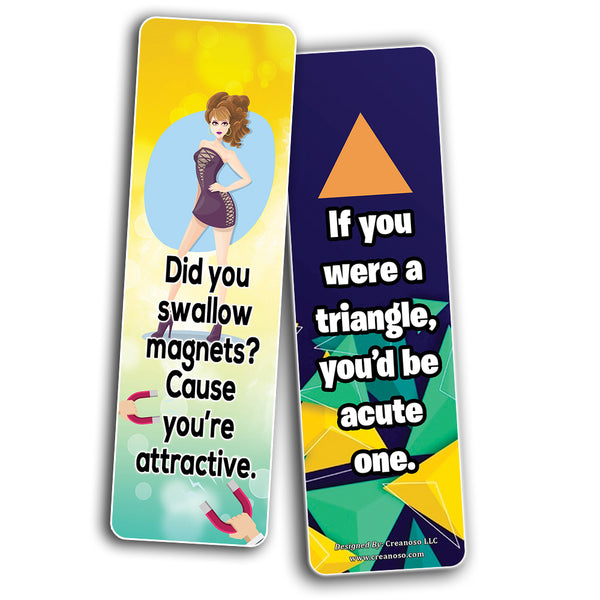 Creanoso Pick Up Lines Funny Bookmarks (12-Pack) â€“ Party Card Set â€“ Assorted Bulk Collection