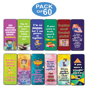Creanoso Funny Pick Lines Bookmarks Ã¢â‚¬â€œ Humorous Jokes (60-Pack) Ã¢â‚¬â€œ Awesome Bookmarks for Men Women