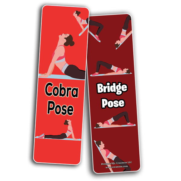 Creanoso Funny Yoga Poses Jokes Bookmarks (12-Pack) â€“ Premium Gifts Bookmarks for Yoga Instructors