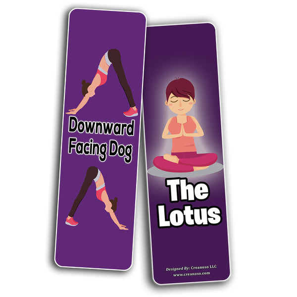 Creanoso Funny Yoga Poses Jokes Bookmarks (12-Pack) â€“ Premium Gifts Bookmarks for Yoga Instructors
