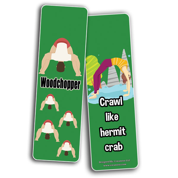 Creanoso Funny Jokes Yoga Poses Bookmarks (60-Pack) Ã¢â‚¬â€œ Party Card Set Ã¢â‚¬â€œ Assorted Bulk Collection Set