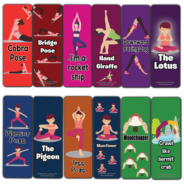 Creanoso Funny Jokes Yoga Poses Bookmarks (60-Pack) Ã¢â‚¬â€œ Party Card Set Ã¢â‚¬â€œ Assorted Bulk Collection Set