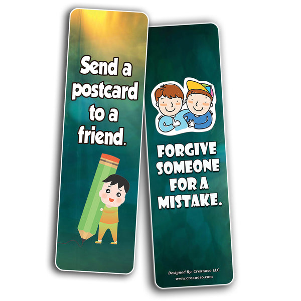 Creanoso 12 Ways to show Kindness Bookmarks for Children (60-Pack) - Gift Token Giveaways for Kids